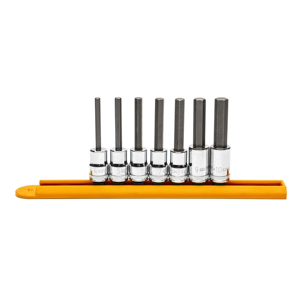 Mid Length Hex Bit Socket Set, Metric, 7 pcs