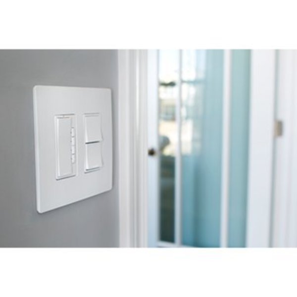 Rocker Wall Plate, Number of Gangs: 2 Plastic, Smooth Finish, White