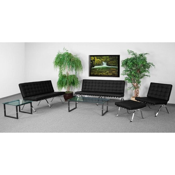 Leather Lounge Chair, Flash Series, Blk, 32