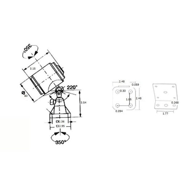 5 Watt Waterproof LED Short Arm Work Light