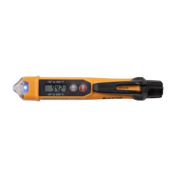 Non-Contact Voltage Tester Pen, 12-1000V, with Infrared Thermometer
