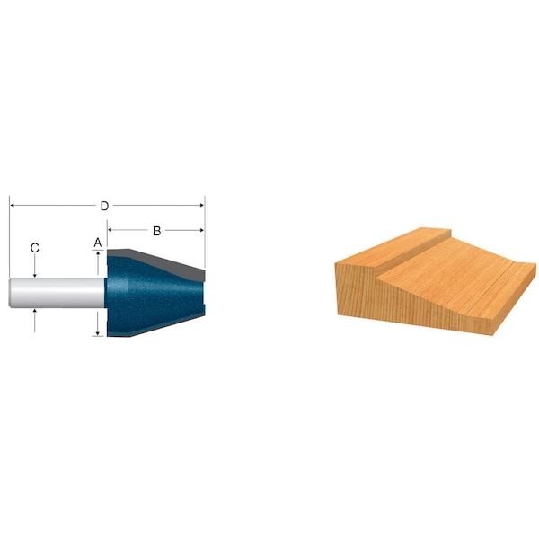 Bevel Vertical Panel Raiser Bit 1/2In Sh