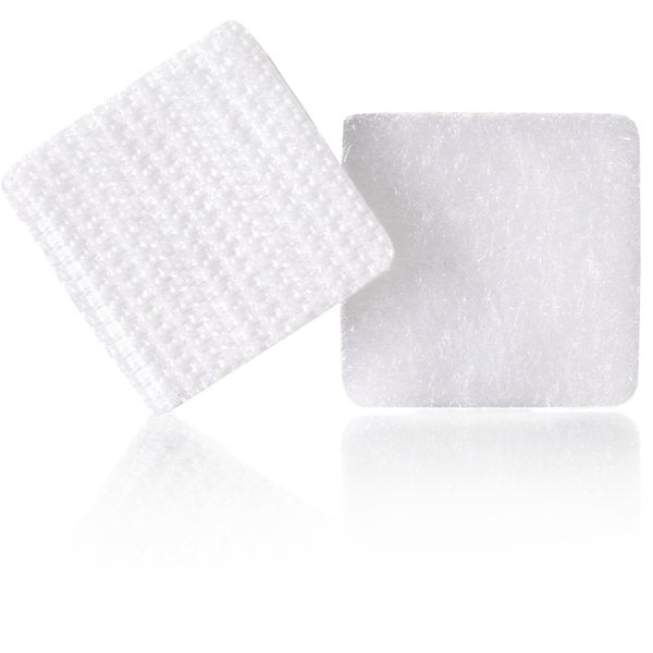 Reclosable Fastener Shape, Square, Rubber Adhesive, 7/8 in, 7/8 in Wd, White, 12 PK