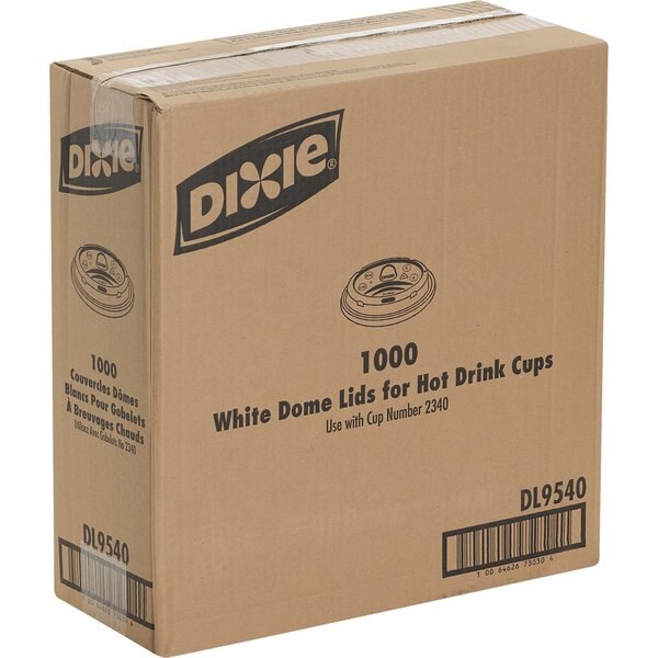 Lid for 10 oz. Hot Cup, Dome, Sip Through, White, Pk1000