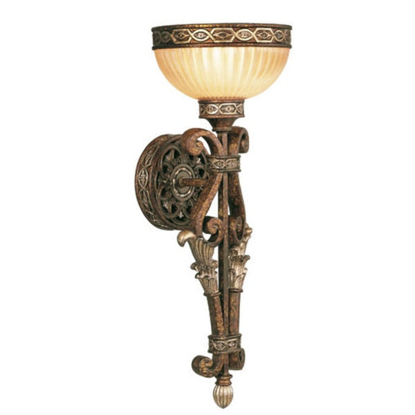 Seville 1 Light Palacial Bronze with Gilded Accents Wall Sconce
