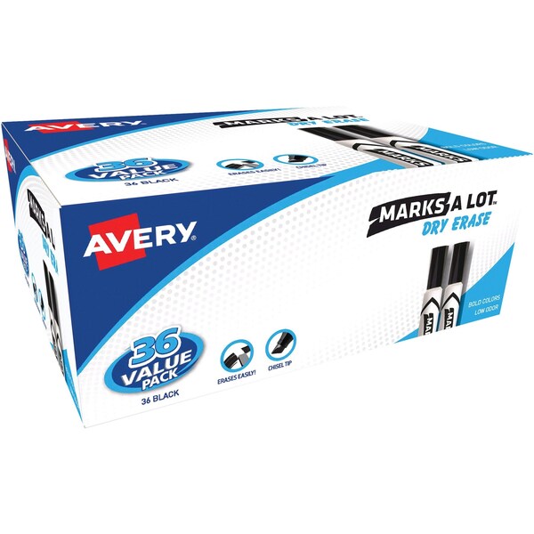 Desk-Style Dry Erase Marker, Chisel Tip, Blue