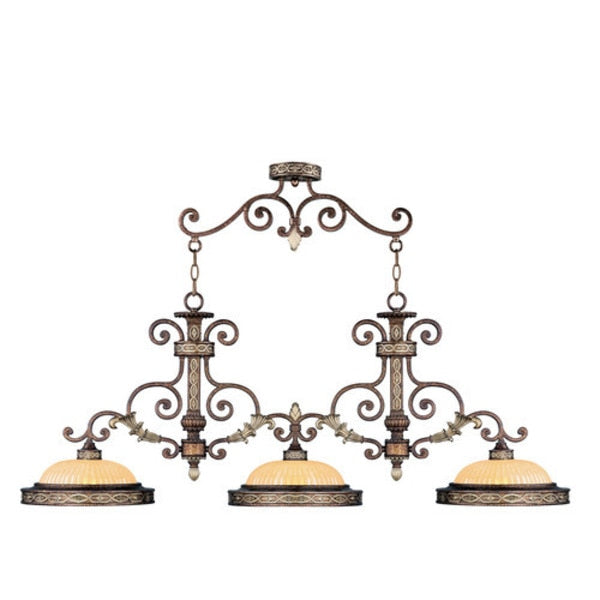 Seville 3 Light Palacial Bronze with Gilded Accents Island