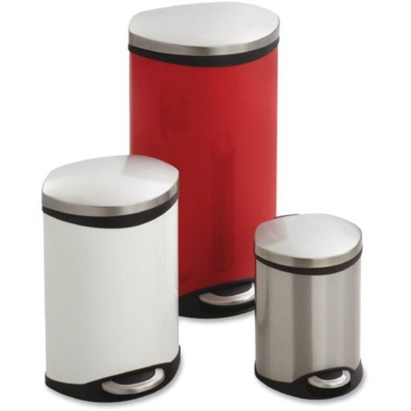 7-1/2 gal Oval Wastebasket, Stainless Steel, 15