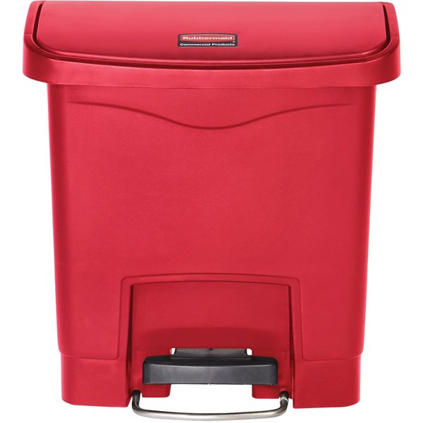 4 gal Rectangular Trash Can, Red, Resin