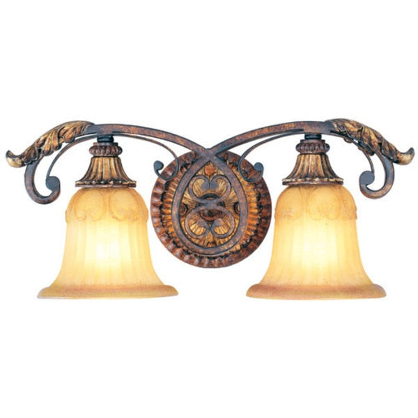 Villa Verona 2 Light Verona Bronze with Aged Gold Leaf Bath Vanity
