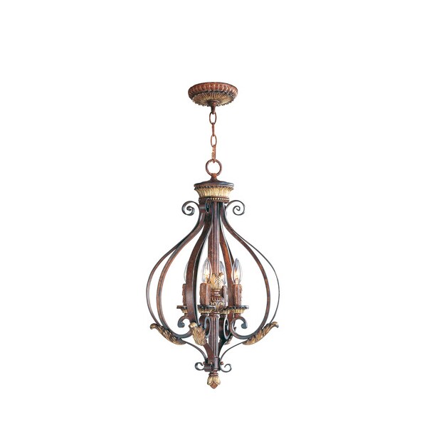 Villa Verona 4 Light Verona Bronze with Aged Gold Leaf Accents Foyer