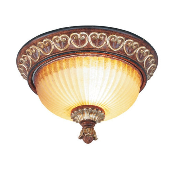 Villa Verona 2 Light Verona Bronze with Aged Gold Leaf Ceiling Mount