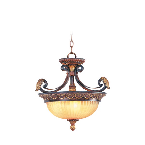 Villa Verona 3 Light Verona Bronze with Aged Gold Leaf Convertible