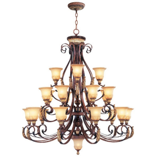 Villa Verona 23 Light Verona Bronze with Aged Gold Leaf Chandelier