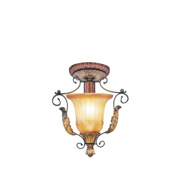 Villa Verona 1 Light Verona Bronze with Aged Gold Leaf Accents Mount