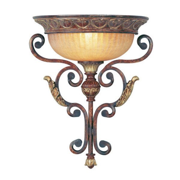 Villa Verona 1 Light Verona Bronze with Aged Gold Leaf Accents Sconce