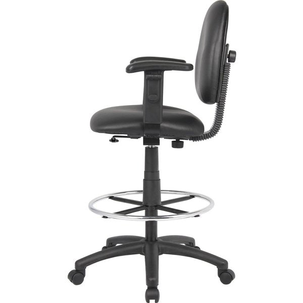 Black Caressoft Drafting Stools W/Adj Arms & Footring