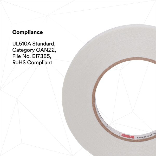 Cloth Tape, 1 In x 60 yd, 7 mil, White, PK36