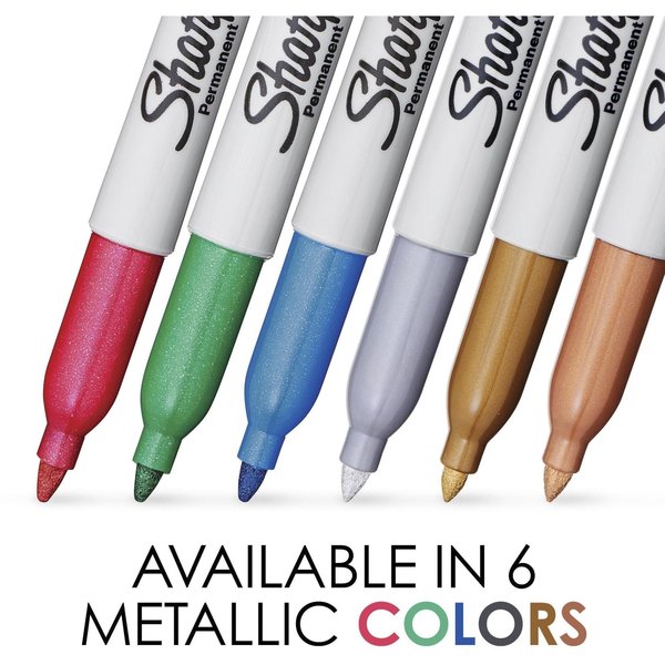 Permanent Marker, Fine Tip Metallic Silver PK12