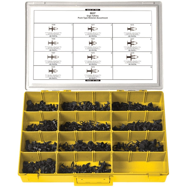 Blk Nyln Ergo Tuflok Assort Adj Yel Tray W/Clr Lid