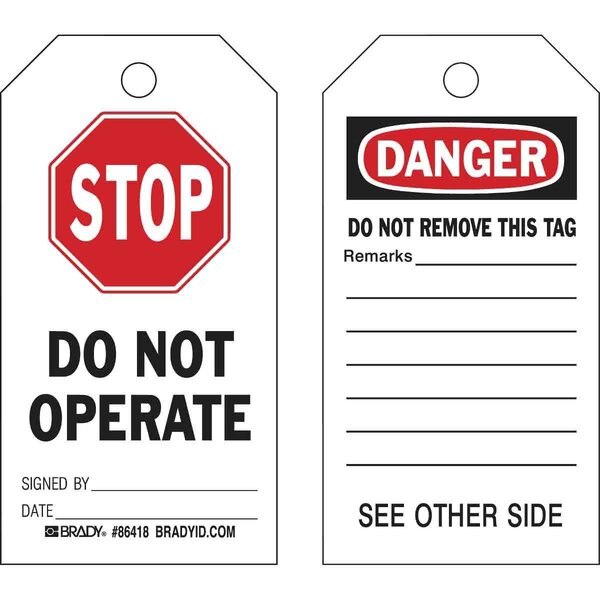 Danger Tag, 5-3/4 x 3 In, Hd Polyest, PK10