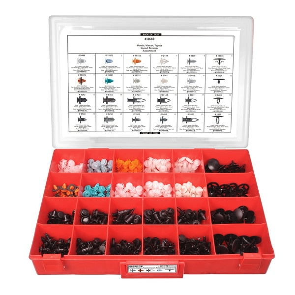 Import Retainer Assrtmnt Adj Red Tray W/Clr Lid