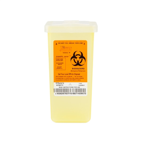 Sharps Container, 1 qt., Yellow, PK72