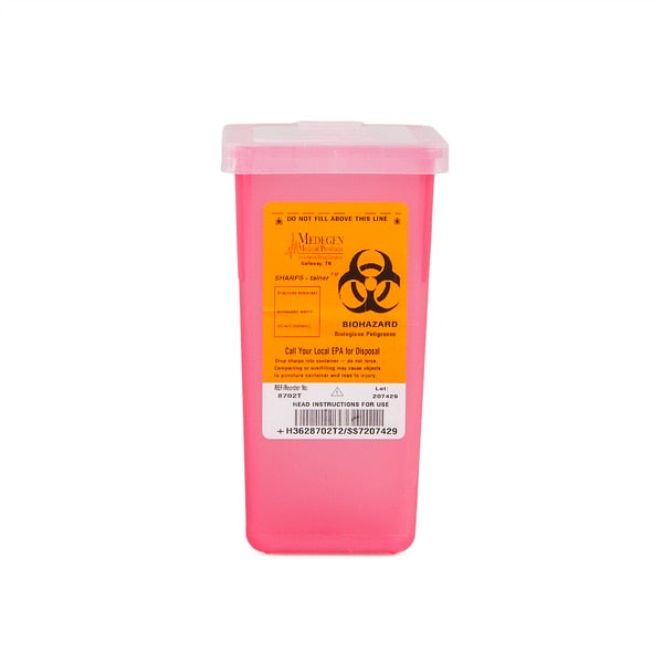 Sharps Cntainer, 1 qt., Trnslucnt Red, PK72