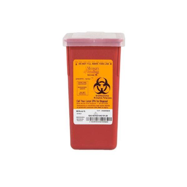 Sharps Container, 1 qt., Red, PK72
