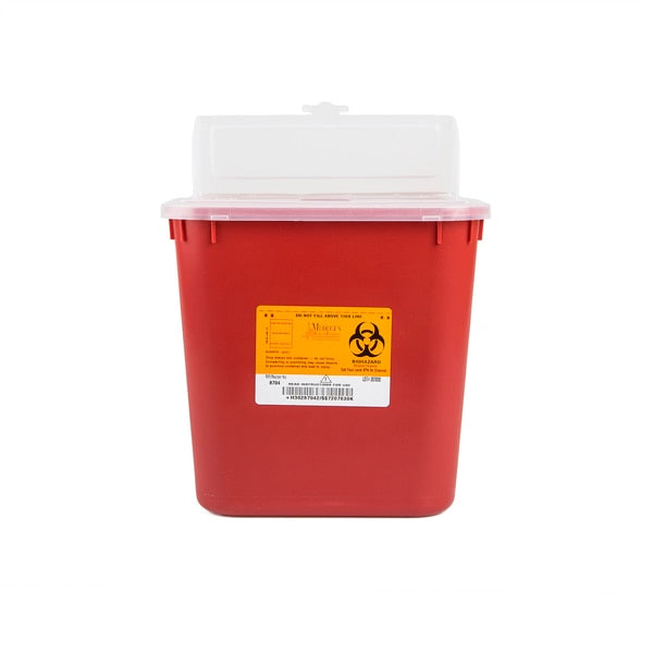 Sharps Container, 2 gal., Red, PK24