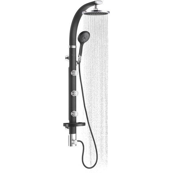 Shower System, Black, Wall