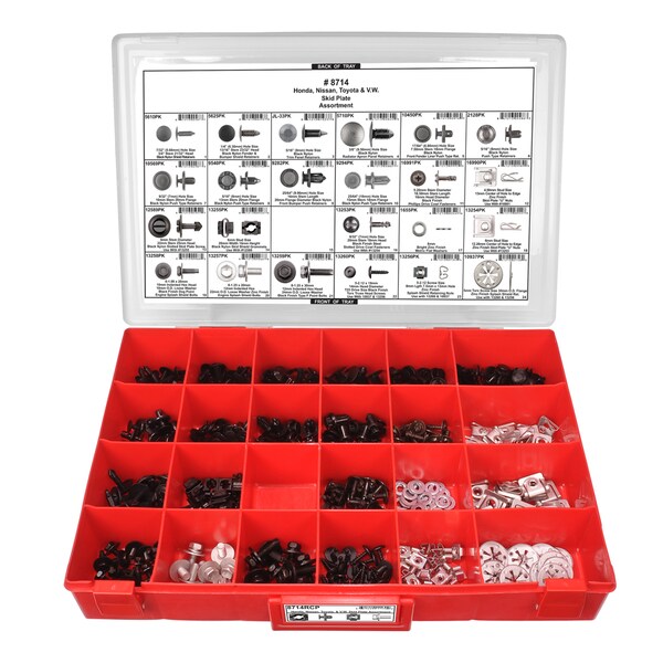 Skid Plate Assrtmnt 24 Hole Red Tray W/Clr Lid