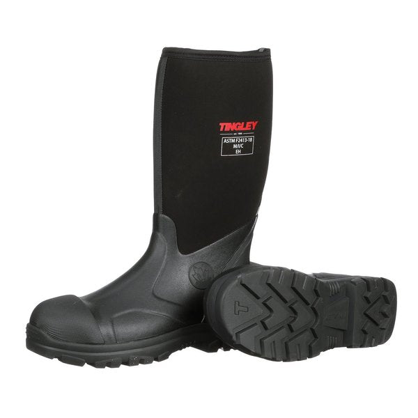 Rubber Boot, Men's, 8, Knee, Black, PR