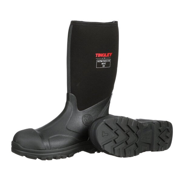 Rubber Boot, Men's, 9, Knee, Black, PR