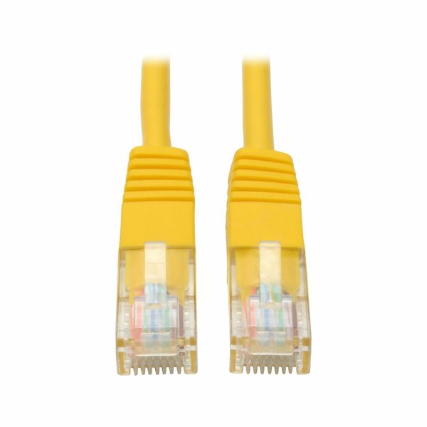 Cat5e Cable, Molded, RJ45 M/M, Yellow, 15ft