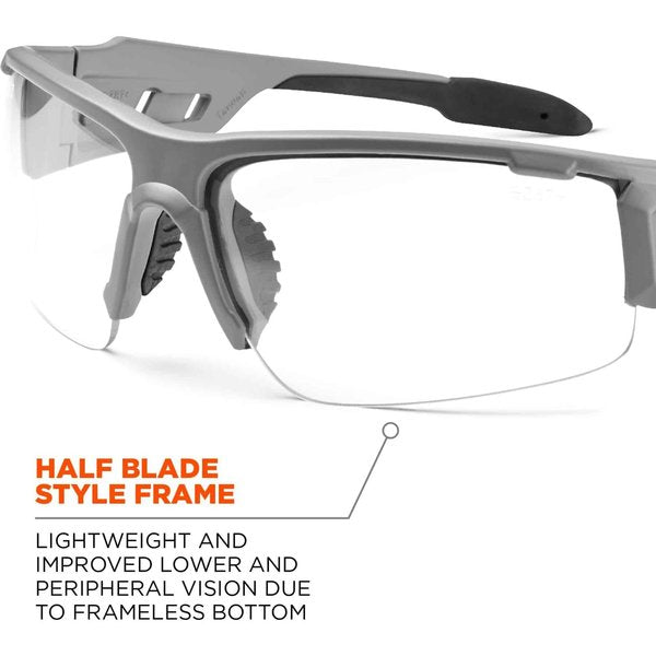 Safety Glasses, Traditional Clear PC Decenter Lens, Anti-Fog, Scratch-Resistant