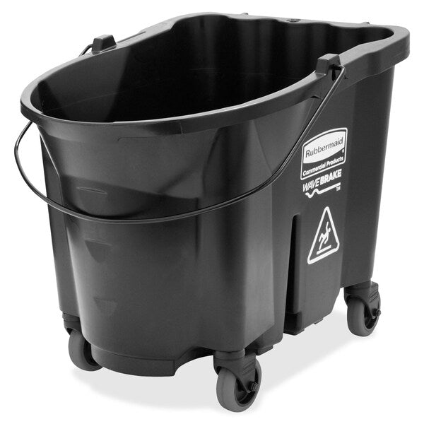 8 3/4 gal WaveBrake Down Press Mop Bucket and Wringer, Black, Polypropylene