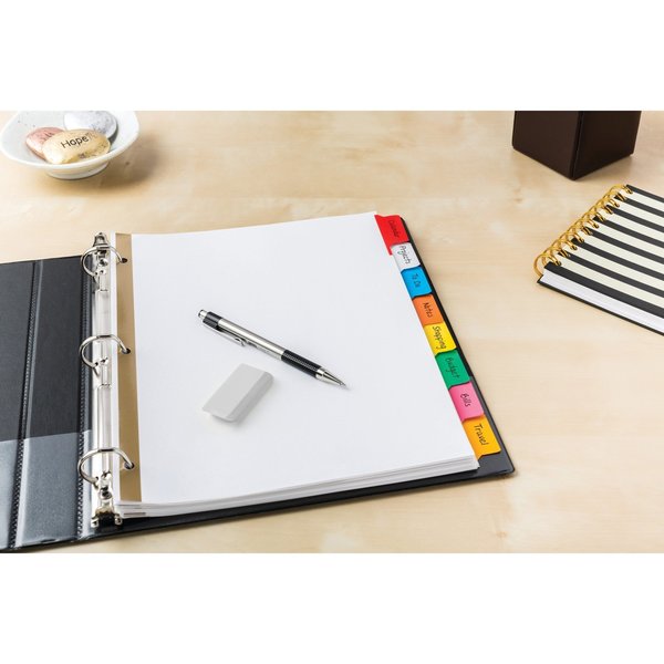 AveryÂ® Big Tabâ¢ Write & Erase Dividers 23079, 8 Multicolor Tabs, 1 Set