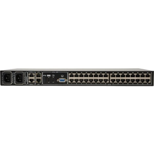 KVM, 32-Port, Cat 5, IP, 4+1, 16 Dongles, 1U