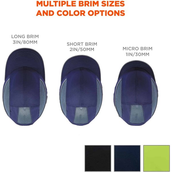 Vented Bump Cap, Micro Brim, Navy