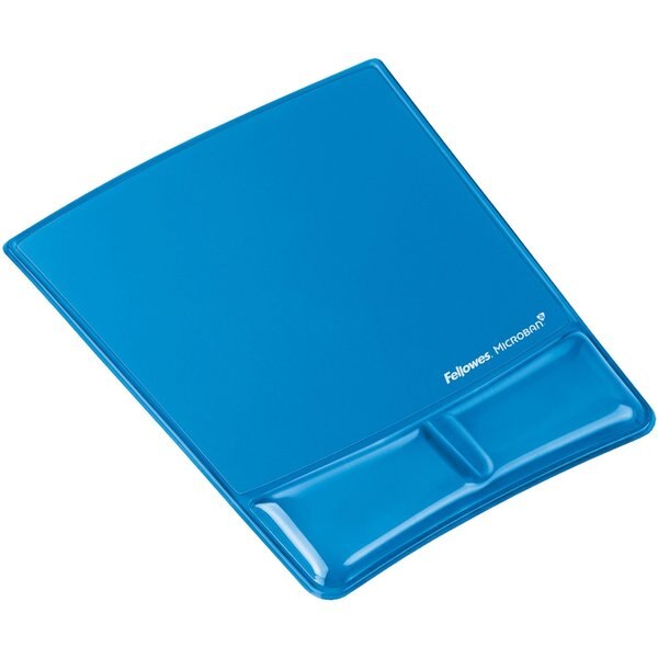 Mouse Pad w/Wrist Support, Blue, Standard