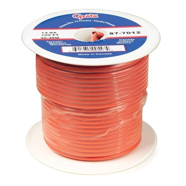 Primary Wire, 18 Gauge, Orange, 100ft.Spool