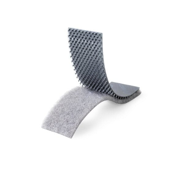 Reclosable Fastener Shapes, Rubber Adhesive, 4 in, 1 in Wd, Gray, 5 PK