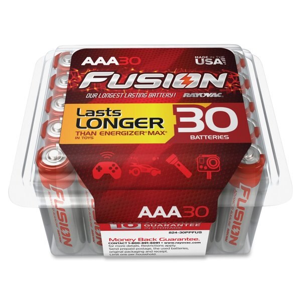 UltraPro Fusion AAA Alkaline Battery, 1.5V DC, 30 Pack