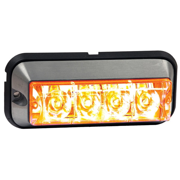 Strobe Light, Ambr LED, Rectangular, 12-36V