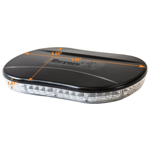 Mini Light Bar, Oval, Amber/Clear, 40 LED