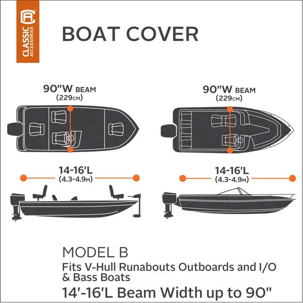 Boat Cover, Model B, Charcoal StormPro