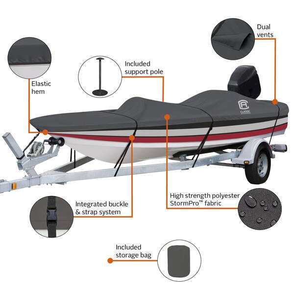 Boat Cover, Model B, Charcoal StormPro
