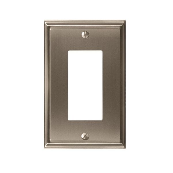 1 Rocker Wall Plates, Number of Gangs: 1 Zinc, Satin Nickel Finish