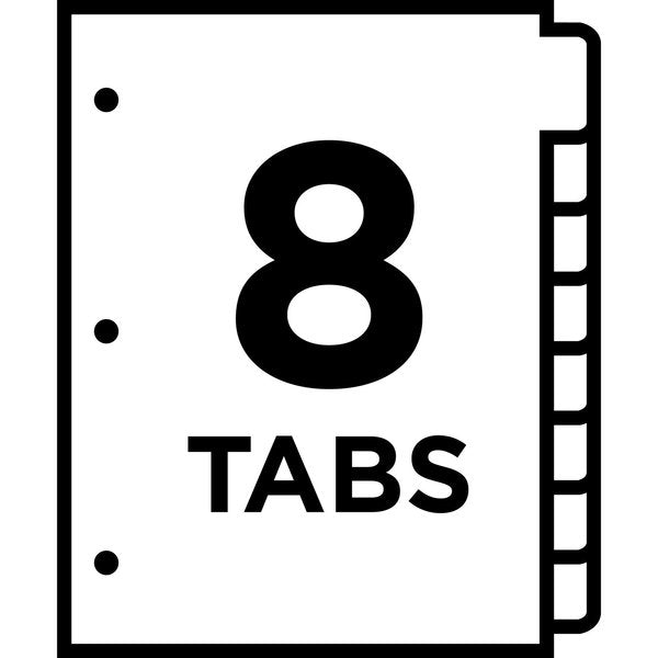 AveryÂ® Big Tabâ¢ Write & Erase Dividers 23079, 8 Multicolor Tabs, 1 Set
